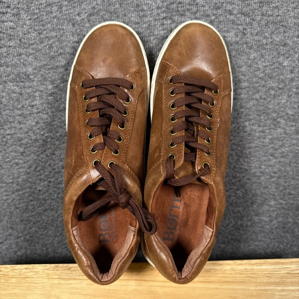 Born Sur Sneakers Womens 10 M Brown Leather Low Top Lace Up Casual Shoes